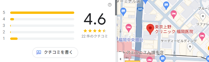 東京上野クリニック福岡医院の口コミまとめ！