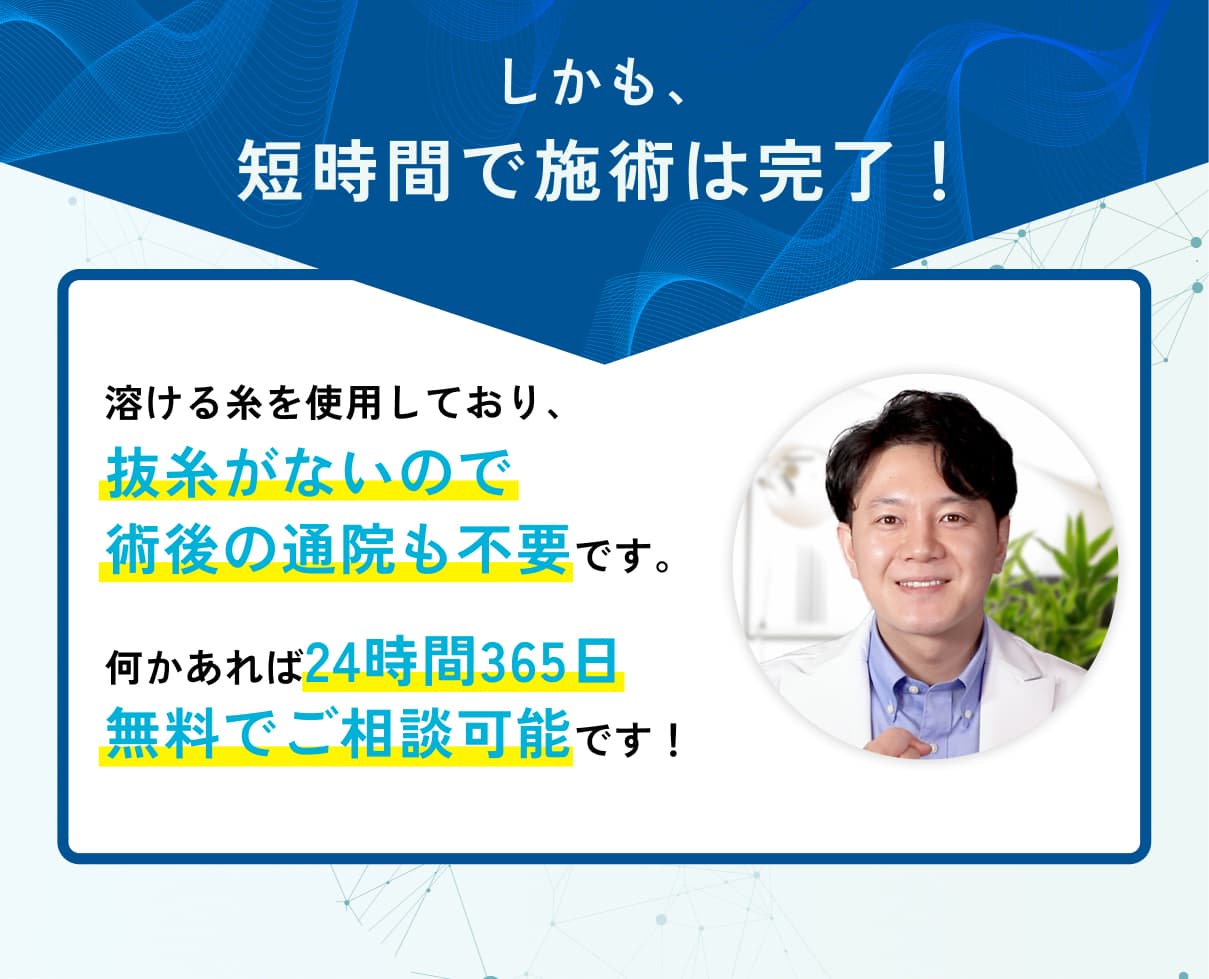 しかも、短時間で施術は完了！